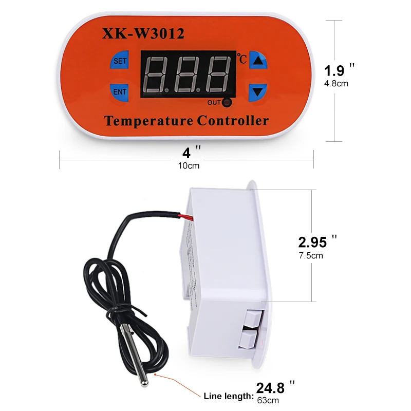 W3012 DC 12 V 110 V-220 V AC цифровой регулятор температуры светодиодный дисплей термостата с нагревательным охлаждением