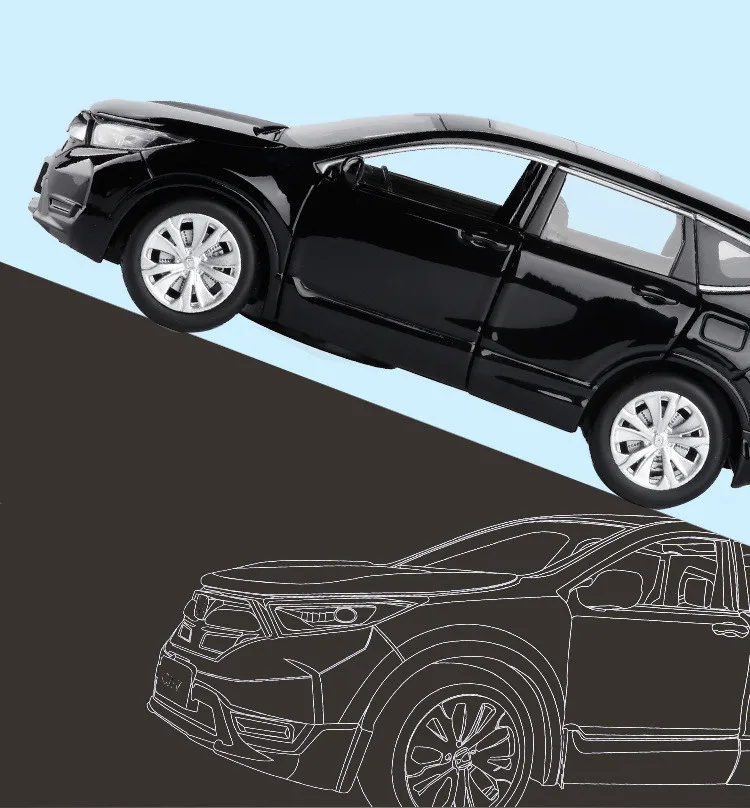Горячая Распродажа 1:32 Honda CRV цинковый сплав внедорожная модель автомобиля, детский внедорожник игрушка звук и свет оттяните назад металлическая модель