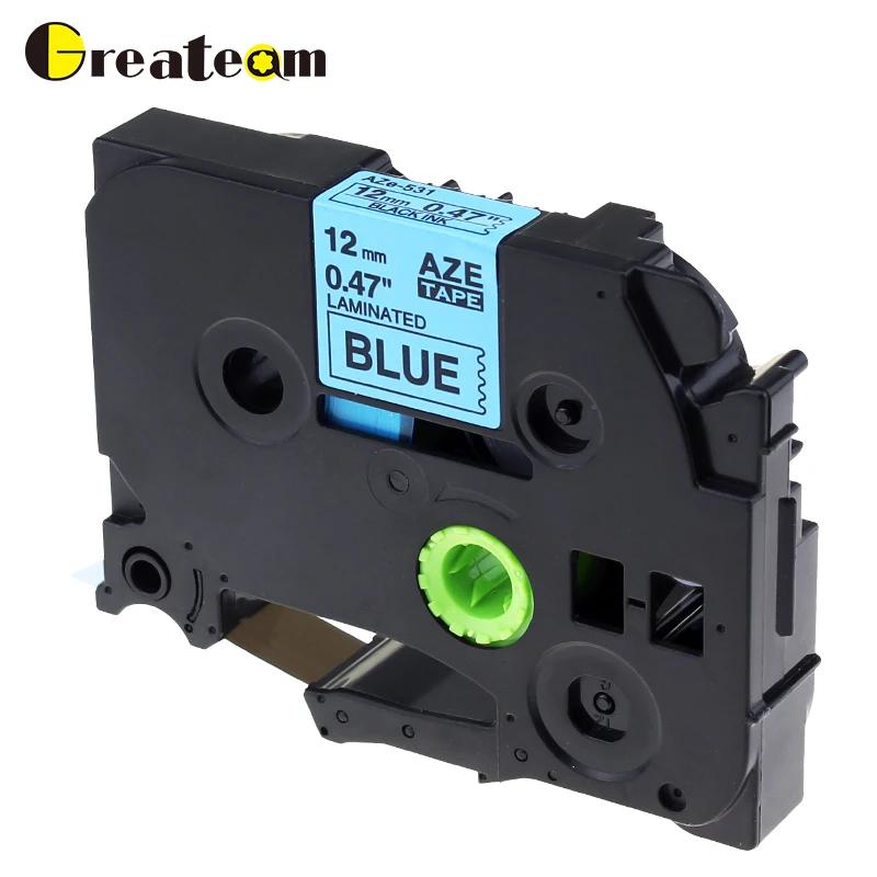 Greateam 1 шт. TZe 531 совместимый Brother P Touch TZ531 TZe531 черный на голубом ярлыке лента для PT 9700