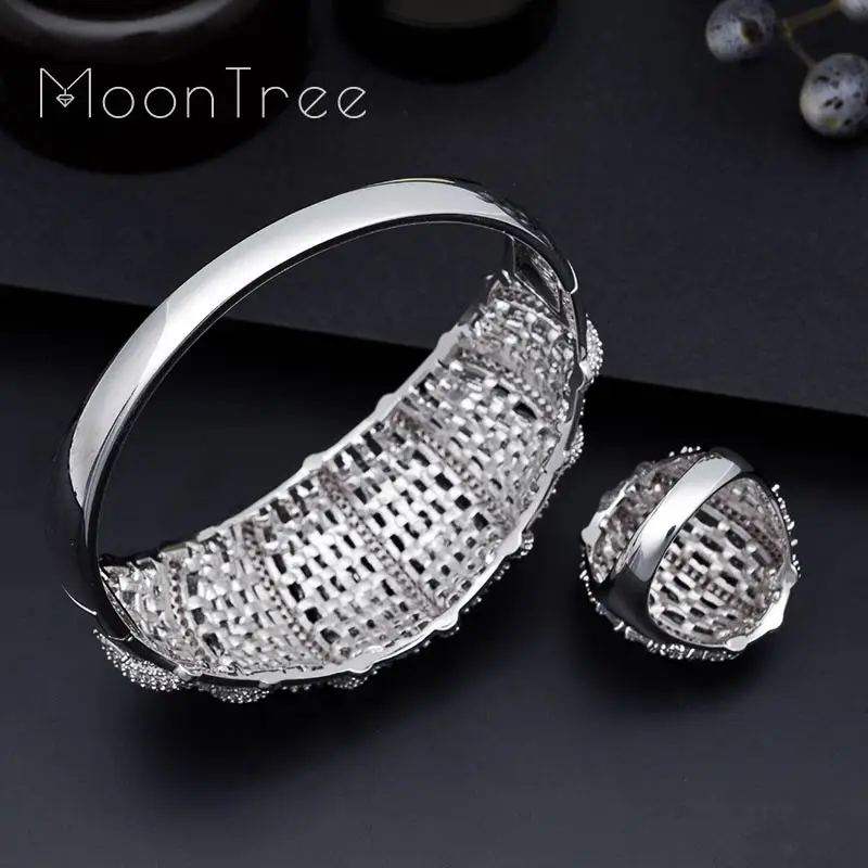 MoonTree бум цветы AAA кубический цирконий модный роскошный супер медь для женщин