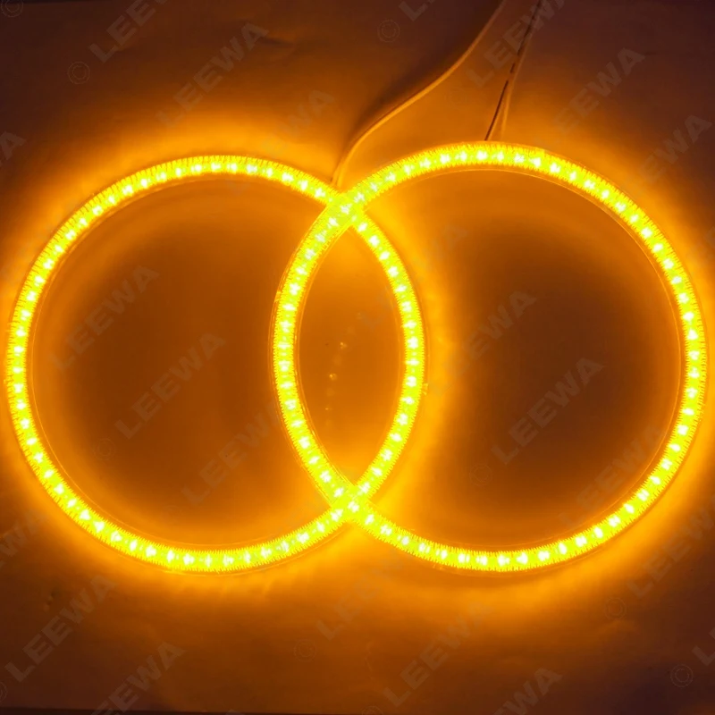 LEEWA белый/синий/желтый автомобиль LED Halo кольца ангельские глазки DRL головная лампа