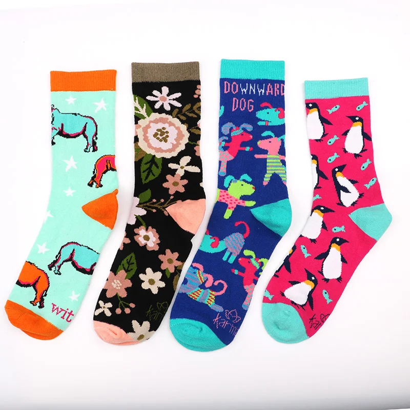 Модные Носки Happy хлопковые мягкие красивые кривые мужские забавные женские для