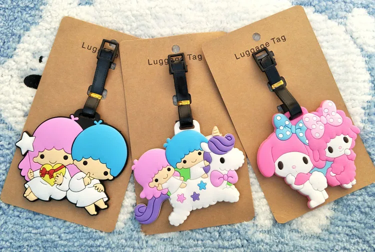 Ivyye персонажи Little Twin Stars ботики для костюмов vacaloid аксессуары для путешествий, чемодана бирка для Чемодана ID, адреса, ярлык на Портативный держатель тегов багажную бирку, Новинка