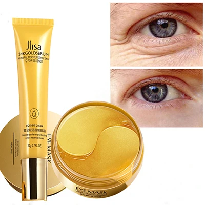 eye mask and cream. Коллагеновые патчи для глаз, Корея, против морщин, темные круги, крем-маска для глаз, мешки, подушечки, без старения, гидрогель, гель для сна, пластырь, 60 шт., LQ - Цвет: eye mask and cream.