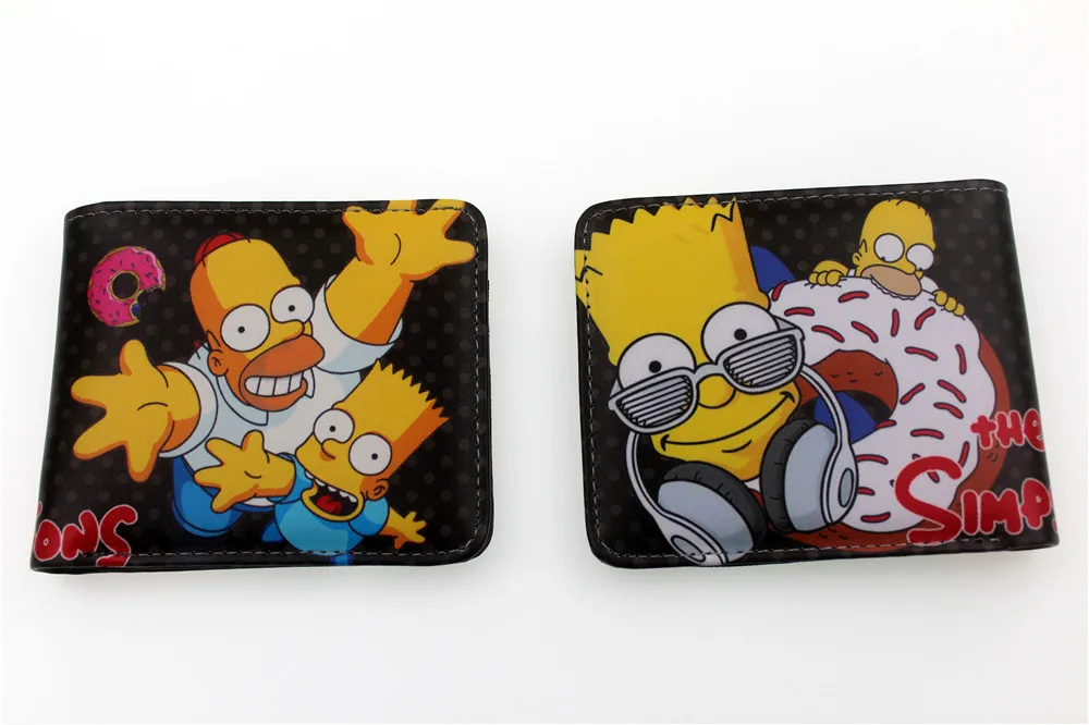 Аниме Homer Bart Marge Pu короткий кошелек Двойные фото держатель для карт слоистая кожа Мальчики Девочки карман на молнии Женщины цвета Портмоне