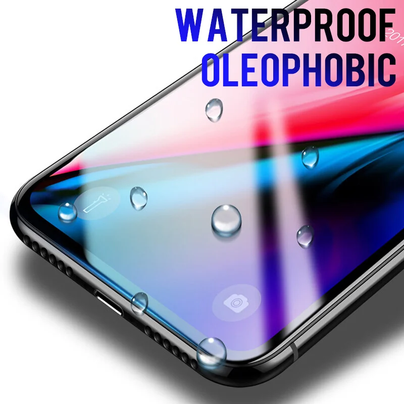 WZH полное покрытие закаленное стекло для iPhone X 6 7 8 Plus 6D изогнутая алюминиевая