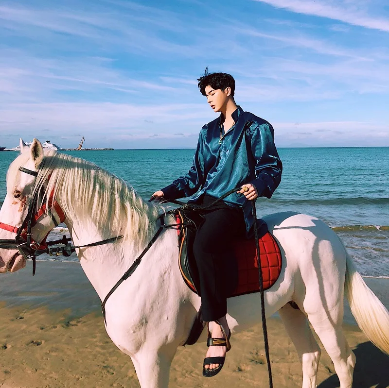 Мужская Повседневная рубашка с длинными рукавами винтажная Свободная