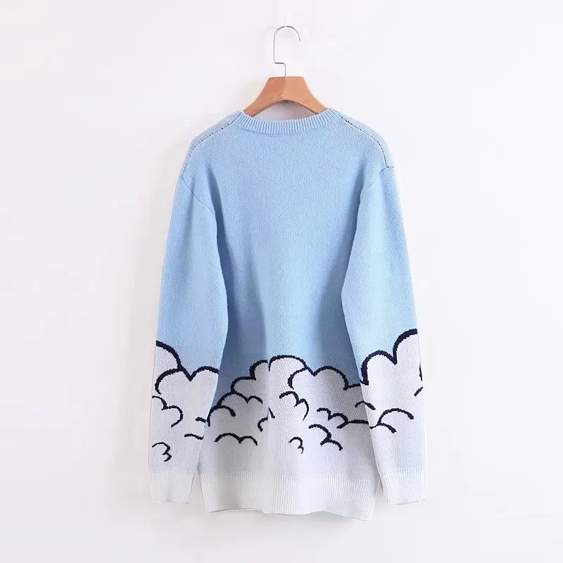 Jenny&ampDave BTS sweater women 2018 high street o-neck batwing oversize loose rocket and letter Jacquard weave pullovers top | Женская