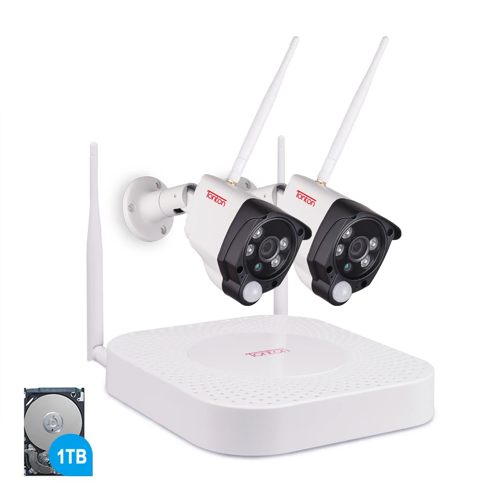 Tonton 1080P Беспроводной NVR комплект CCTV системы 2MP 4CH HD Открытый ИК ночного видения IP Wifi камера система безопасности наблюдения 1 ТБ HDD