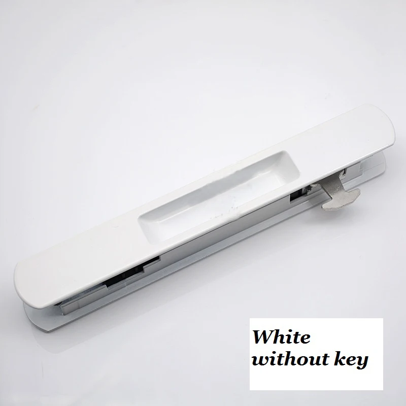 white without key Mute Mortice замок для раздвижной двери Hidde ручка межкомнатная дверь Pull Lock Современная Противоугонная комната деревянная дверь замок мебель оборудование - Цвет: white without key