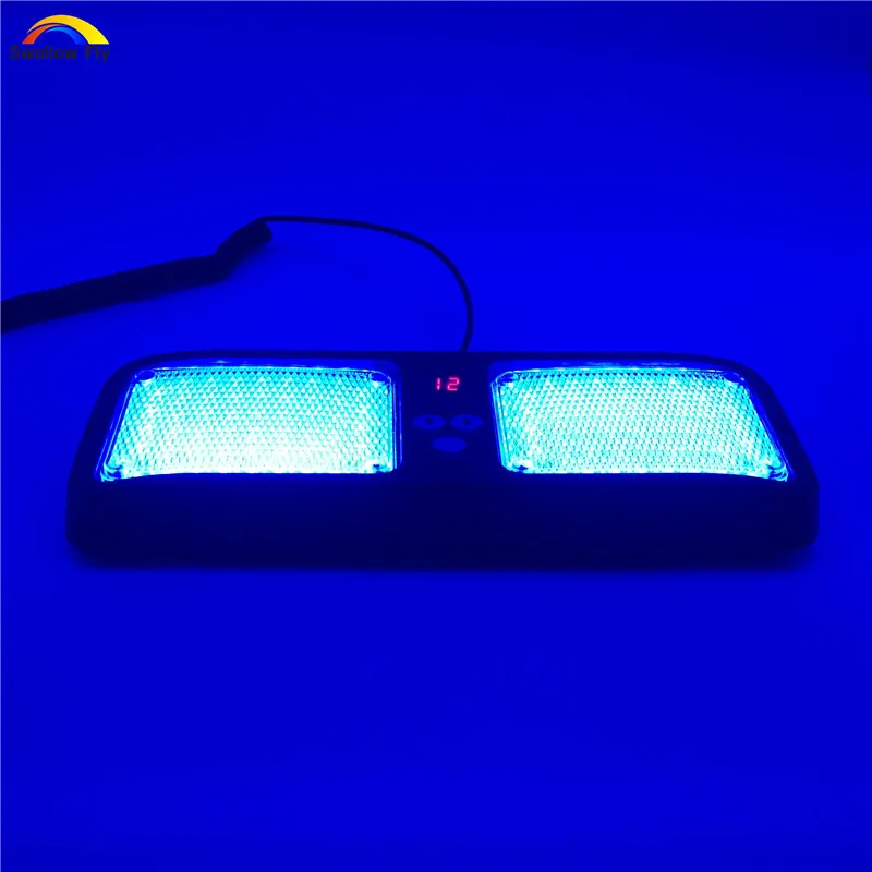 Синий DC12V LED Защита от солнца козырек панель автомобиля грузовик Предупреждение свет вспышки проблесковый маячок Аварийное освещение туман полиции пожарный лампы - Цвет: Синий