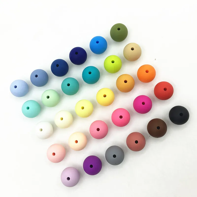 

NEW! DIY 500PCS/lot Silicone Beads Necklace Supply Wholesale bulk 15mm nursing teething silicone beads jewellery Free shipping