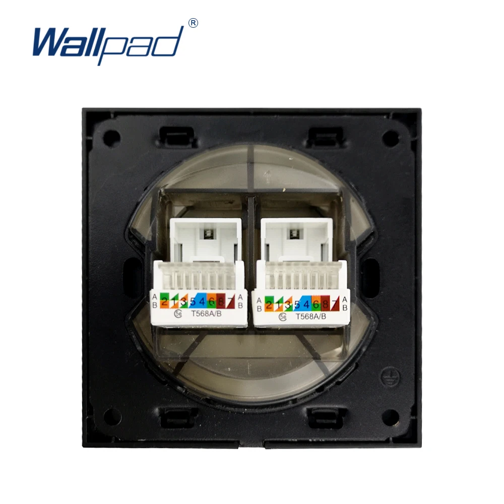 Wallpad L6 белая стеклянная рамка двойной RJ45 CAT6 Ethenet порт компьютерная розетка для