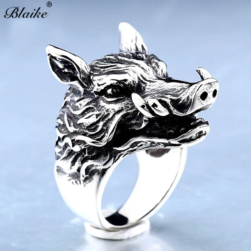 Мужское кольцо из титановой стали Blaike Винтажное в стиле панк нержавеющей