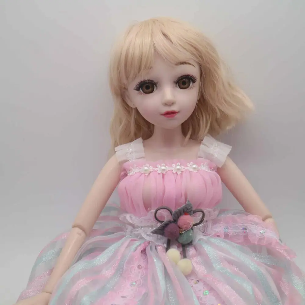 doll and dress wig 2 1/3 женский Пластик совместный подвижный кукла 60 см Пластик кукла продажи с платье - Цвет: doll and dress wig 2