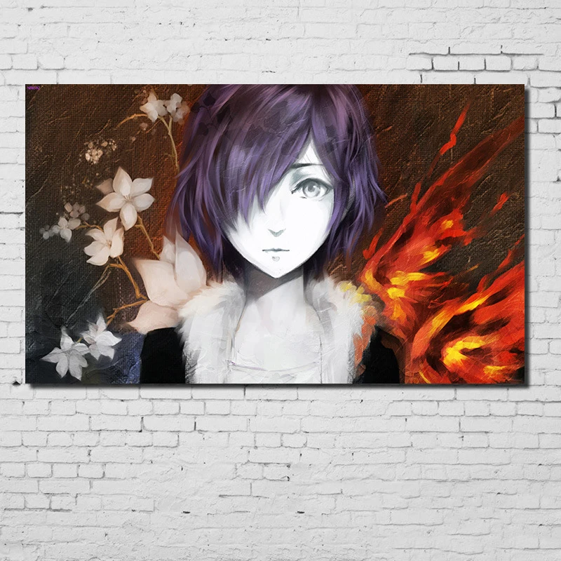 Уютный момент аниме Токийский вурдалак плакат Kaneki Touka белая крафт-бумага Tokio вурдалак Принт плакат Настенный декор Куадрос decoracion QT519