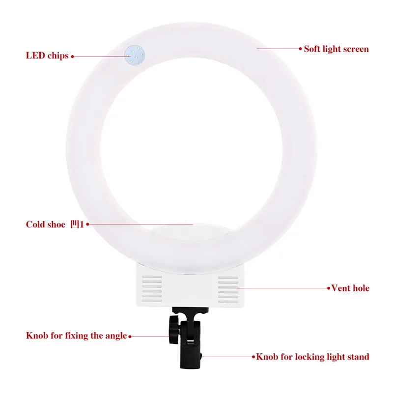 FOSOTO FT 12B Led фотографическое Освещение 3200 5600K 3 Горячая обувь для камеры телефона