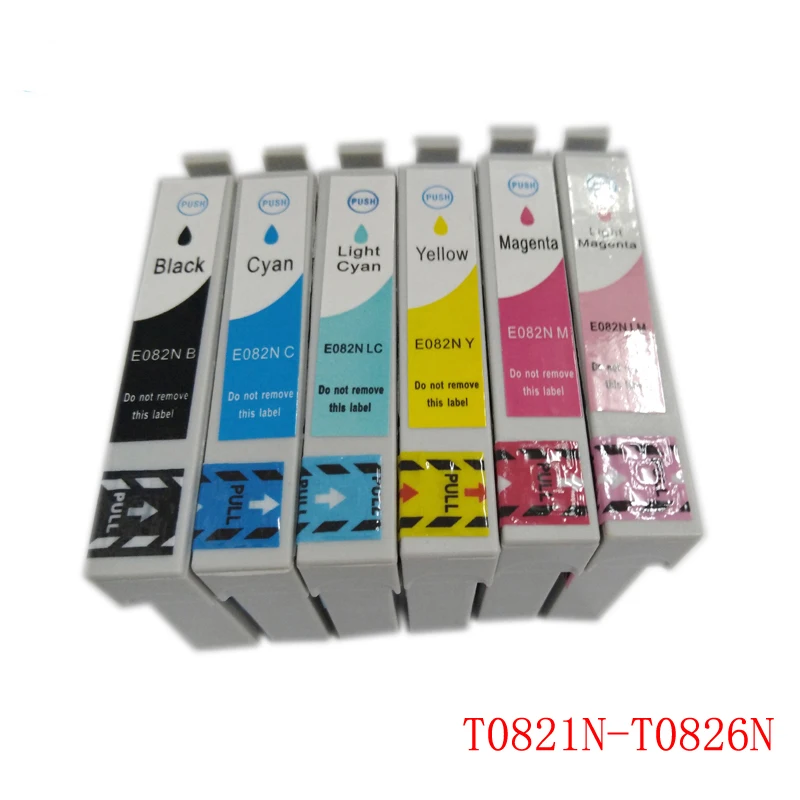 Совместимый чернильный картридж Vilaxh T0821 6 шт. для принтера Epson R270 R390 TX650 T50 T59 RX590 TX610