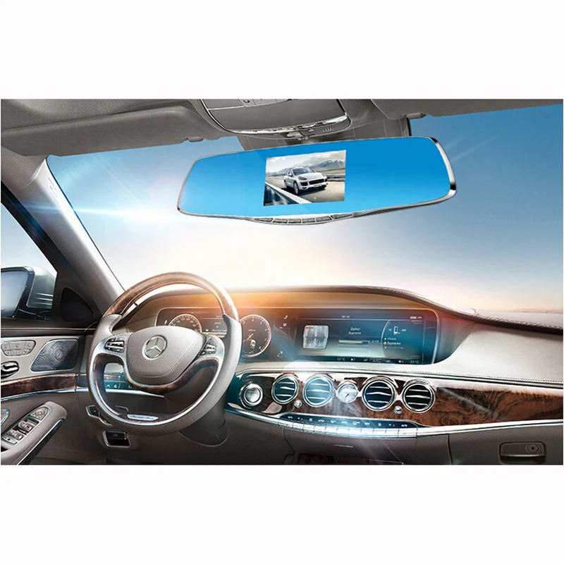 Автомобильный видеорегистратор с двумя объективами зеркало заднего вида