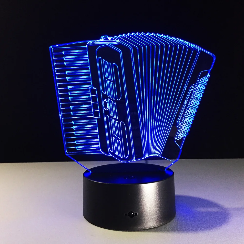 СВЕТОДИОДНЫЙ 3d светильник музыкальный инструмент аккордеон USB светодиодный ная
