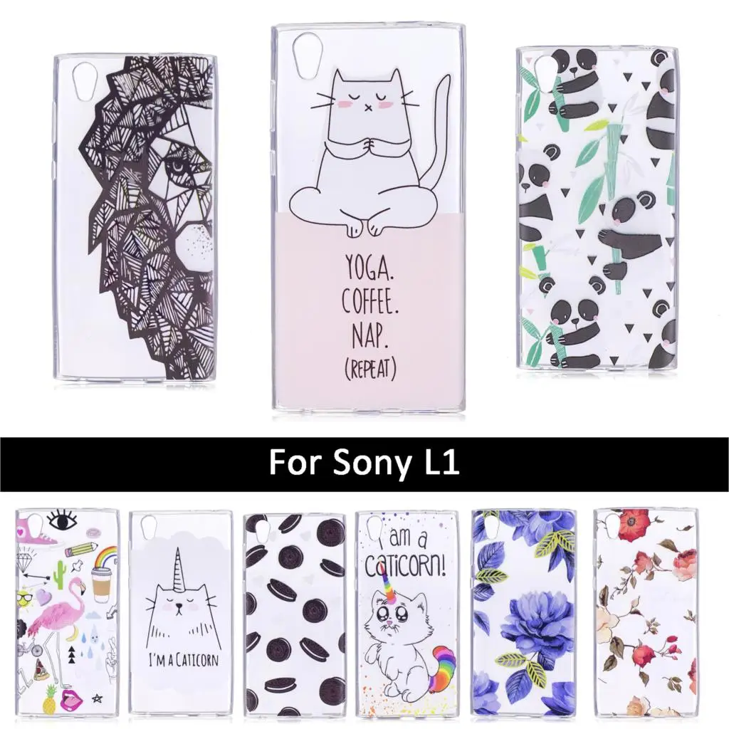 Силиконовый чехол из ТПУ с рисунком для Sony Xperia L1 G3311 мягкие чехлы L 1 G 3311 |