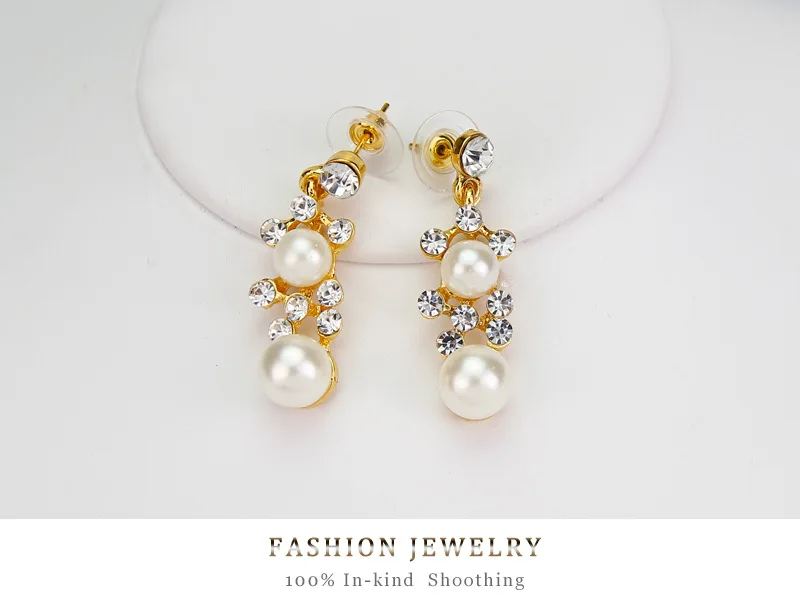 Fashion Jewelry Necklace and Earrings Stud round acrylic Hypoallergenic pearl high quality bridal jewelry sets | Украшения и