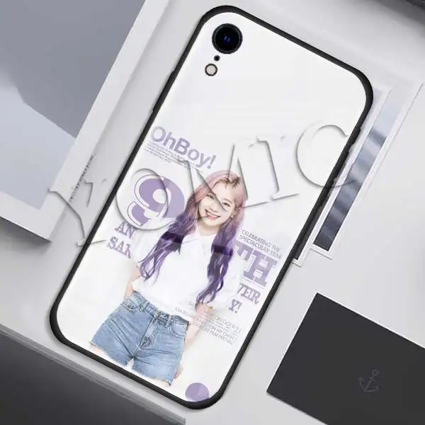010 Чехол Twice Mina Momo Kpop из закаленного стекла для Apple iPhone XR 7 8 6 6S Plus X XS MAX, чехол для сотового телефона - Цвет: 010