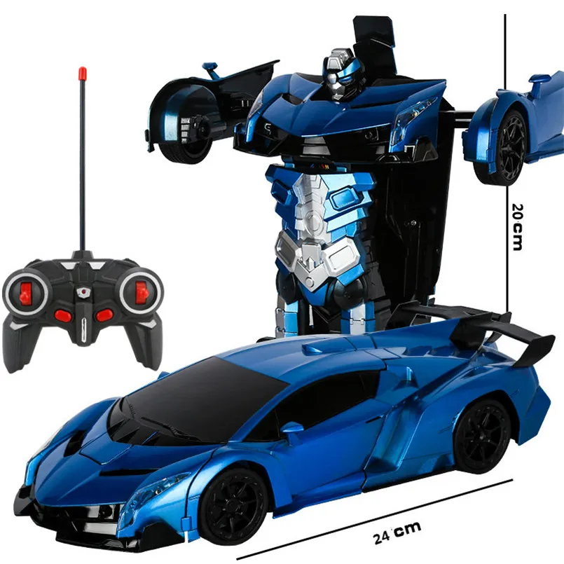 2 in 1 electric rc car transformation robots children boys toys outdoor remote control sports deformation car robots model toy free global shipping