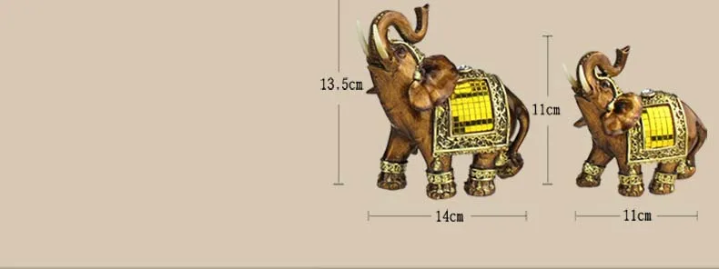 

European style home decorations creative gifts resin crafts lucky town house elephant Decoration set