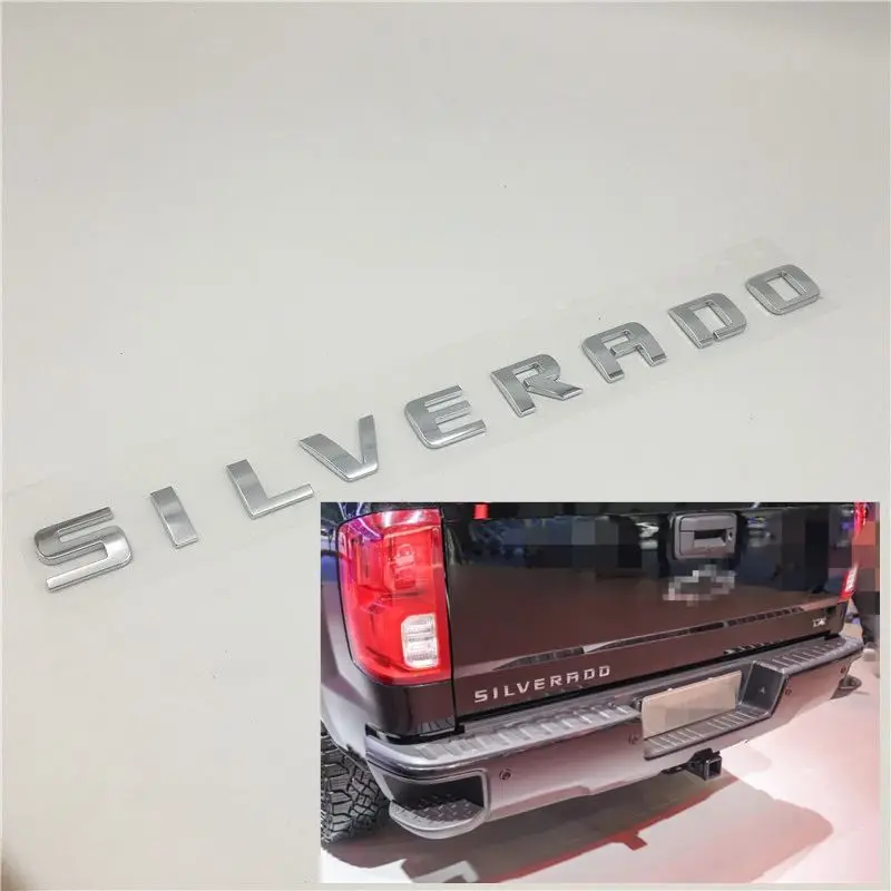 

For Chevy Chevrolet Silverado 1500 2500HD 3500HD Tailgate Nameplate Emblem Side Door Badge Logo Decals