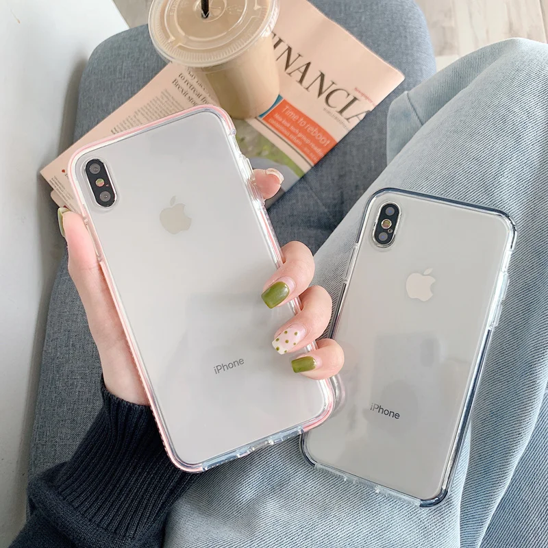 Прозрачный мягкий чехол для телефона iPhone SE 2 X XR XS Max 11 Pro 6 6S 7 8 Plus модный бампер
