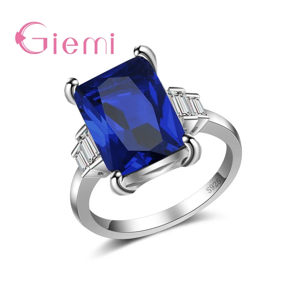 

Hot Sale AAA+ Dark Bule Opal 925 Sterling Silver Geometric Ring For Women Female Party Engagement Jewelry Accessories