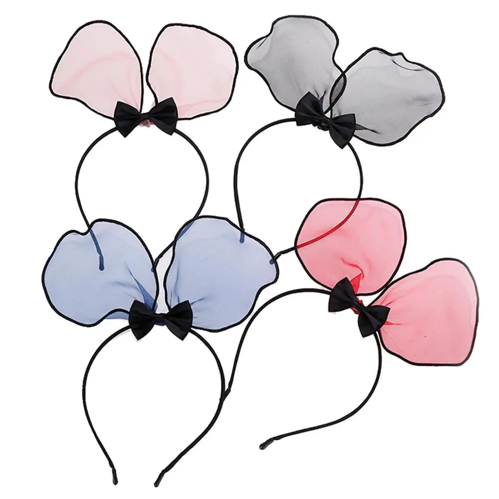 Newborn Baby Girl Cute Mickey Rabbit Ear Shape Mesh Solid Headband Beautiful Fashion Bow Dream Princess Series | Детская одежда и