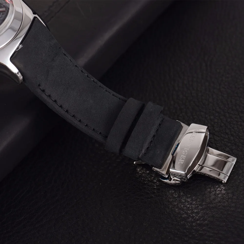 Мужские спортивные часы на кожаном ремешке с большим циферблатом|watch automatic|watch