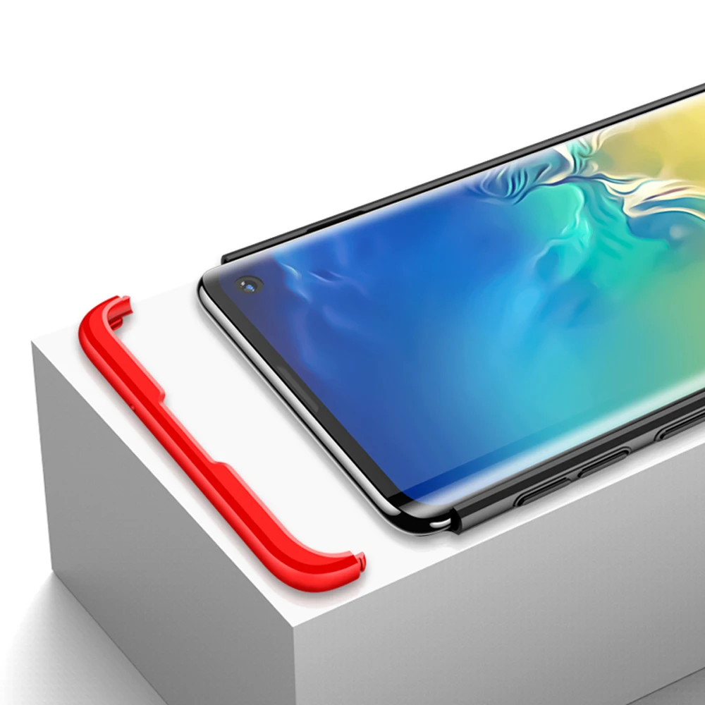 Чехол CCDZ 360 градусов 3 в 1 полной защиты для Samsung Galaxy S10/plus/E с матовым пластиковым задним покрытием.