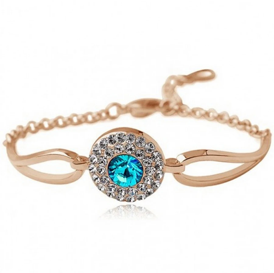 

Austrian Crystal jewelry fashion bracelete feminino jewellery gold-color and silver plated bracelet strass for women