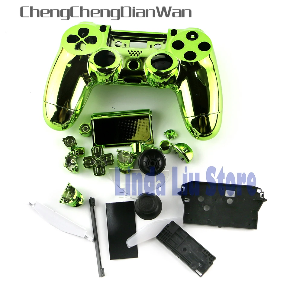 ChengChengDianWan хром обшивка корпуса Оболочка Чехол для PS4 контроллер с полными