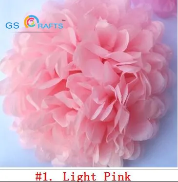 1 light pink 15 шт. Папиросные бумажные помпоны смешанного размера бумажные Цветочные шары для дня рождения, вечеринки, свадьбы, детского душа, украшения для свадебного праздника - Цвет: 1 light pink