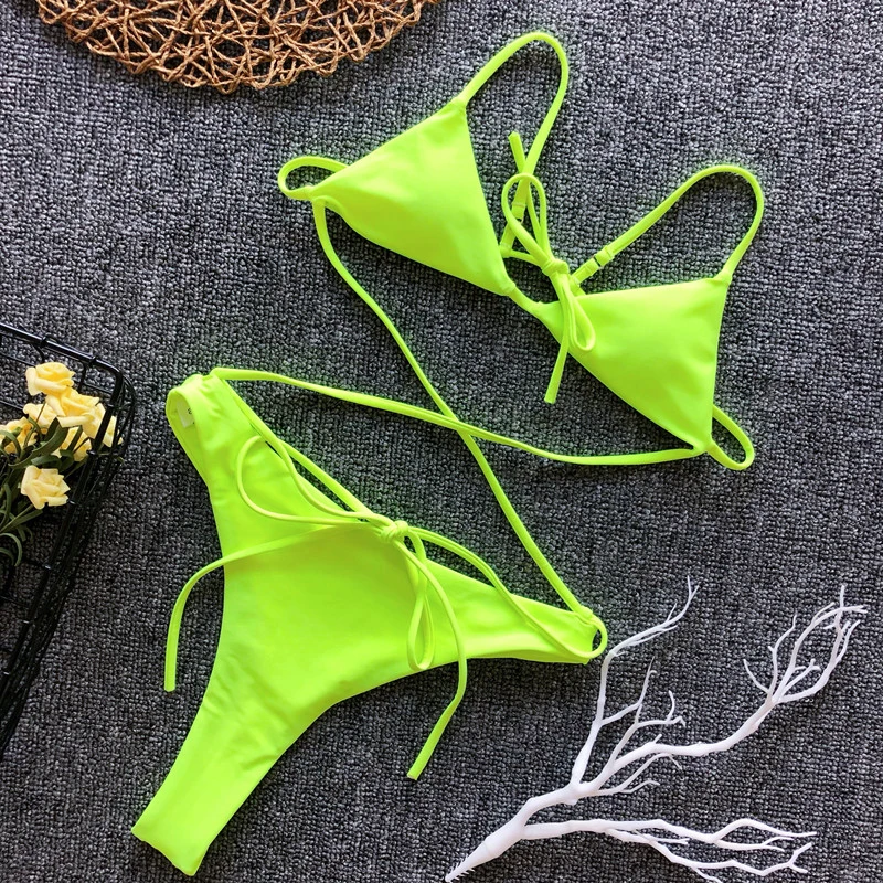 Мини бандаж/оранжевый/стринги бикини пуш-ап для девочек, купальник, сексуальный женский желтый купальник с высокой талией, купальные костюмы бикини Mujer