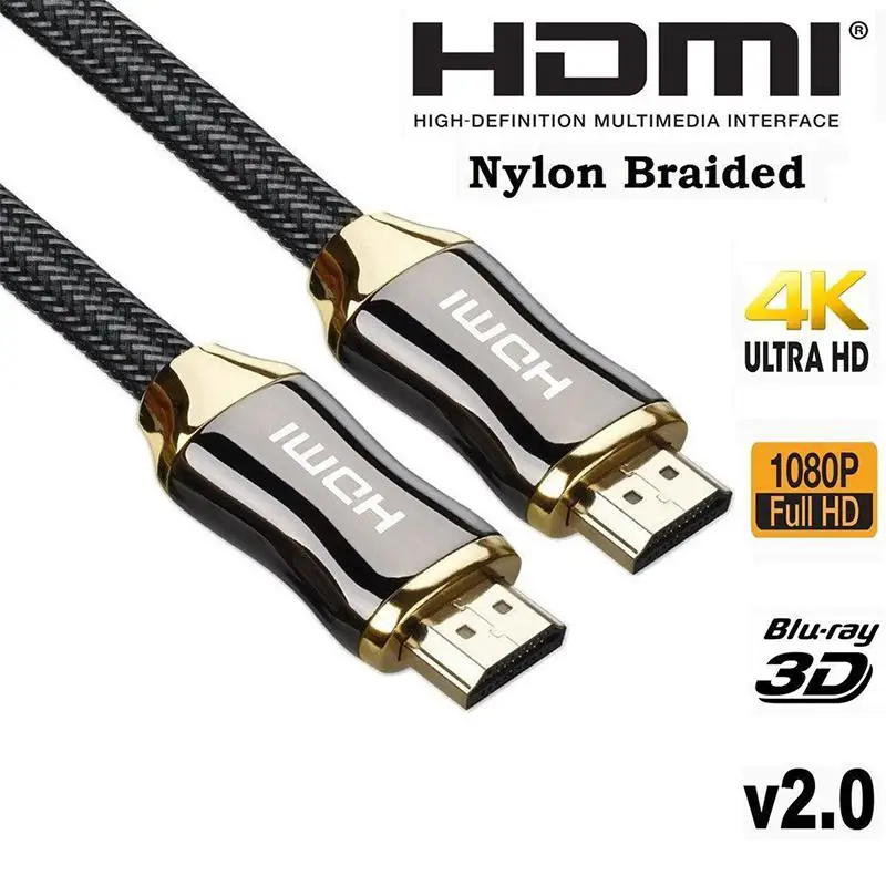 Цинковый сплав HDMI кабель Ultra HD 1 5/3/5/метров V2.0 2K x 4K высокоскоростной + Ethernet
