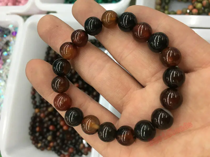 10 мм натуральный камень индийский агат Лава картина тигровый глаз Снежинка Лабрадорит Амазонит круглые бусины стрейч браслет 19 см 1 шт
