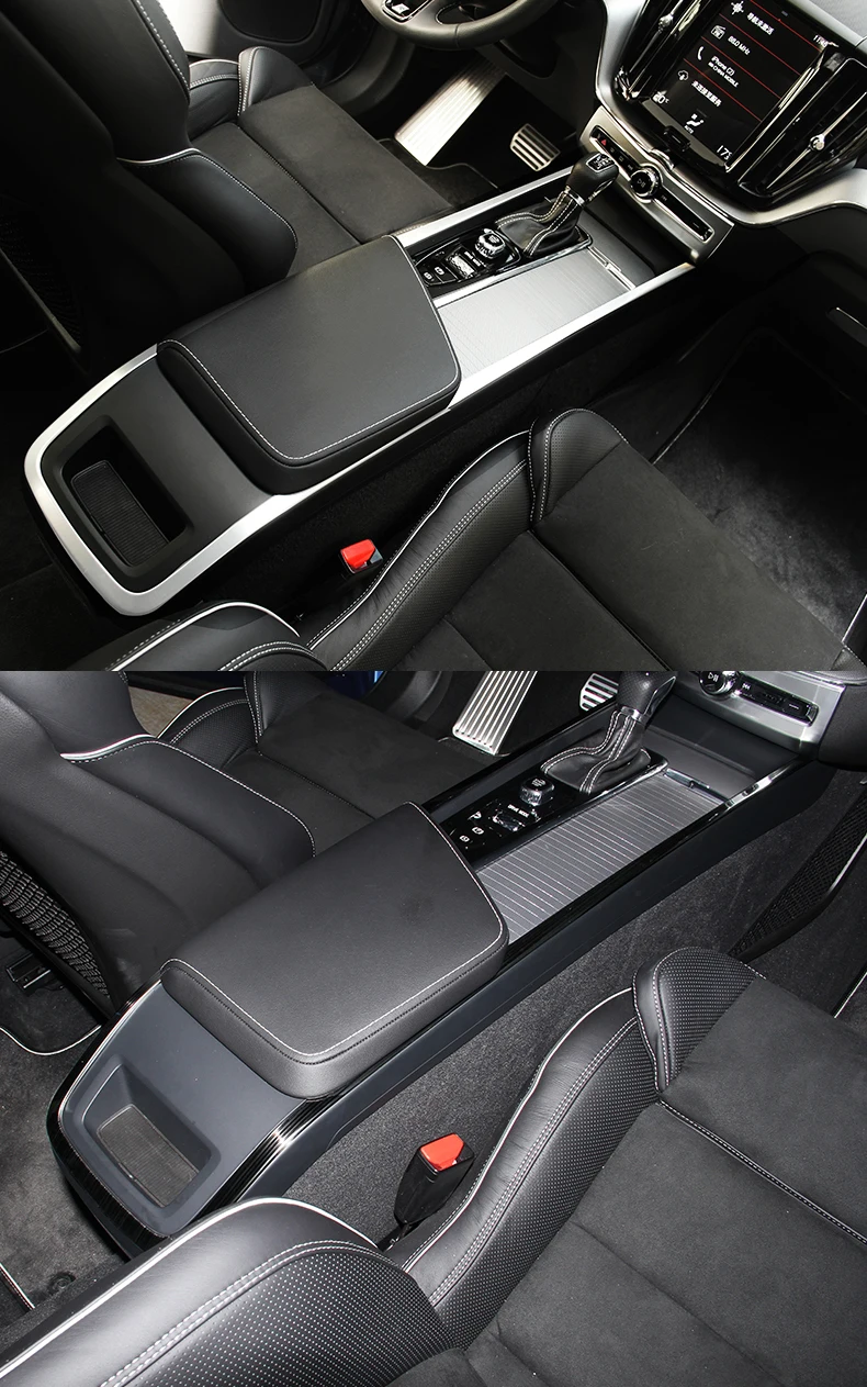 Для Volvo XC60 внутренняя отделка из нержавеющей стали Средний подлокотник отделка стильные полоски на авто аксессуары 1 шт