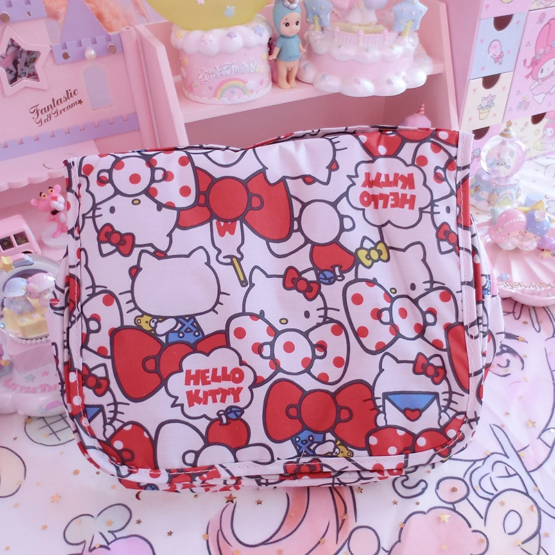 Мультяшные японские косметички hello kitty My Melody Cinnamoroll Pudding Dog, женские дорожные сумки для хранения, сумки для мытья, сумки для макияжа для девочек