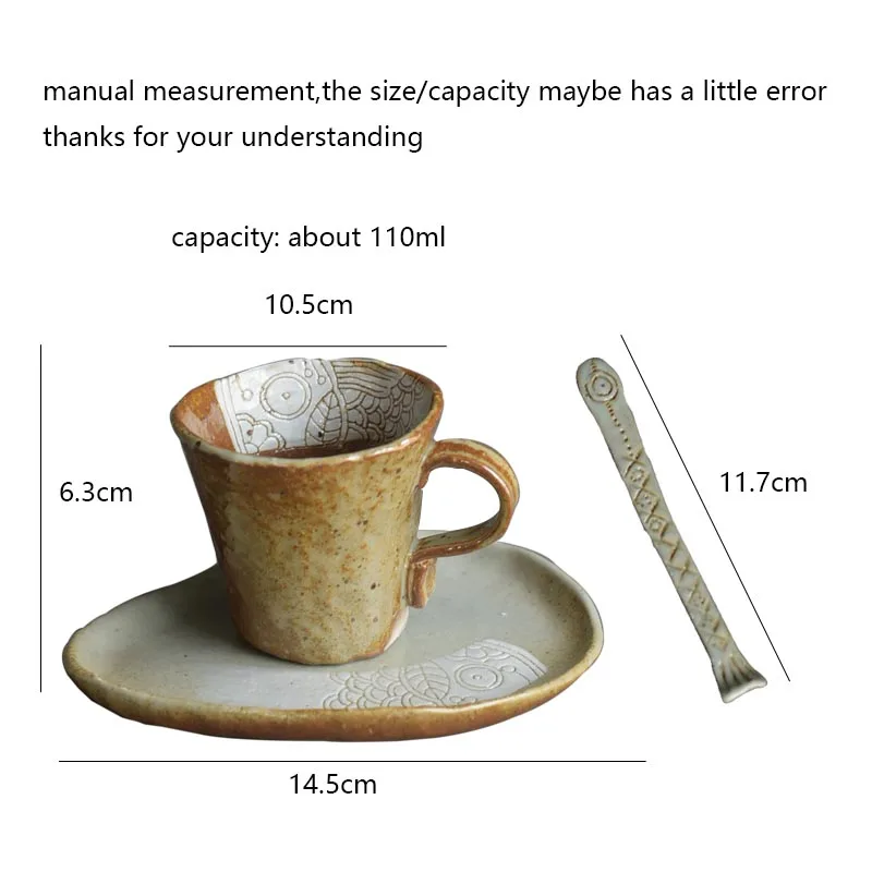 110 мл креативная кофейная чашка с необычной скульптурной тарелкой набор