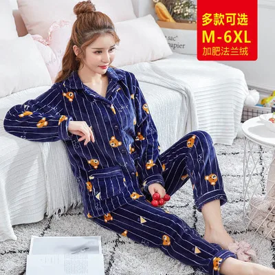 model 13 Большой плюс размер M-4XL мультфильм толстый Коралл 5XL 6XL Беременная фланелевая осенне-зимняя женская пижама флисовая Пижама женские пижамные комплекты - Цвет: model 13