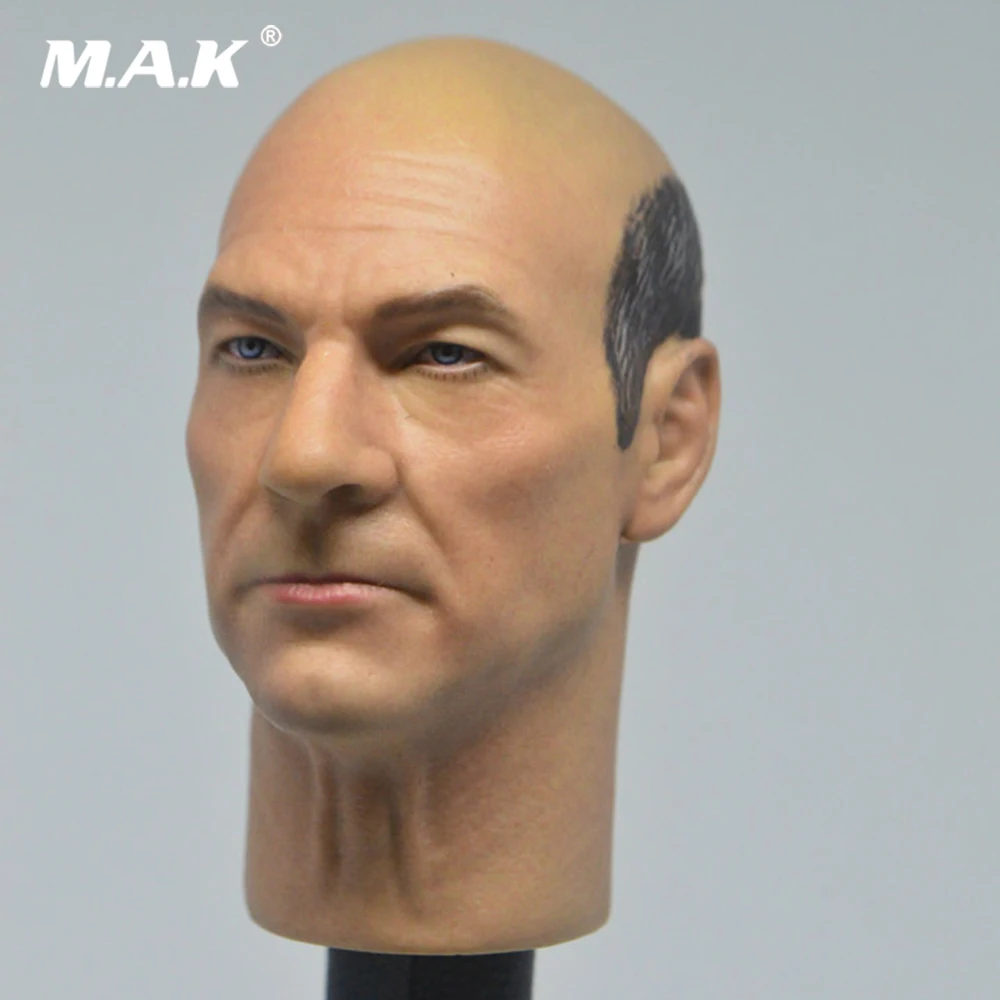 

1/6 Scale 3 Male Soldiers Old Charles Head Carving X Professor X Warring Head Sculpt Model for 12'' Action Figure Body