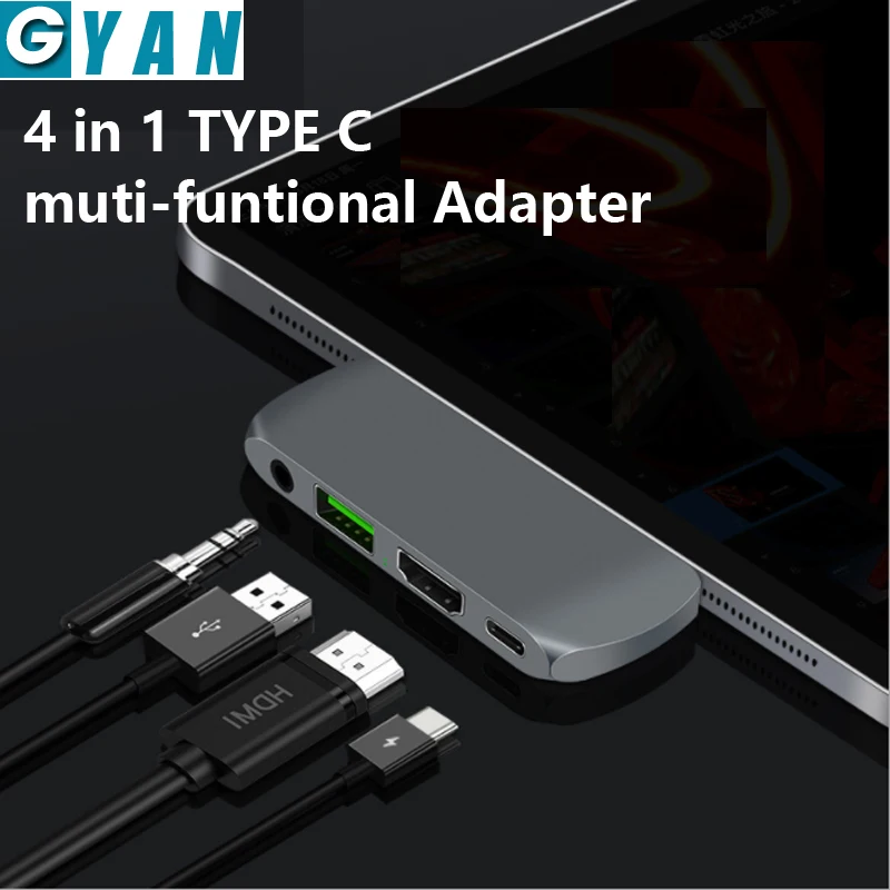 Type C USB 3 0 адаптер вспомогательный конвертер Многофункциональный 4 в 1 type pd hdmi для