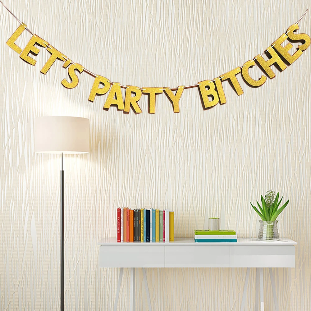 Модные блестящие давайте вечерние суки письмо баннер праздник девичник