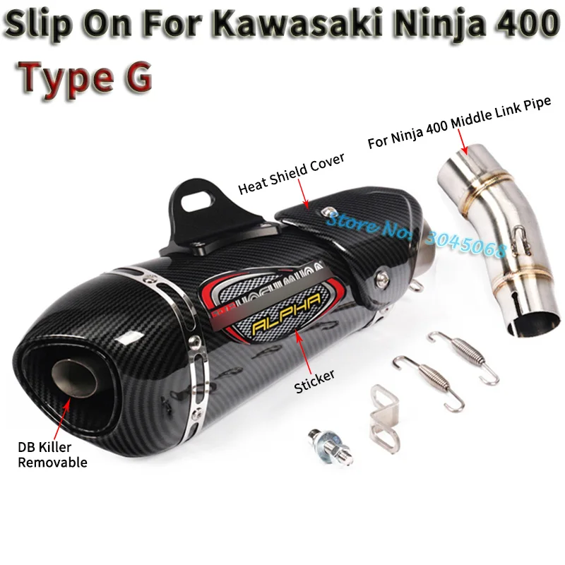 Type G Слипоны для Kawasaki Ninja 400 ABS Z400 EX400 20 мотоцикл Yoshimura выхлоп Escape модифицированный Глушитель Трубы среднего соединения - Цвет: Type G