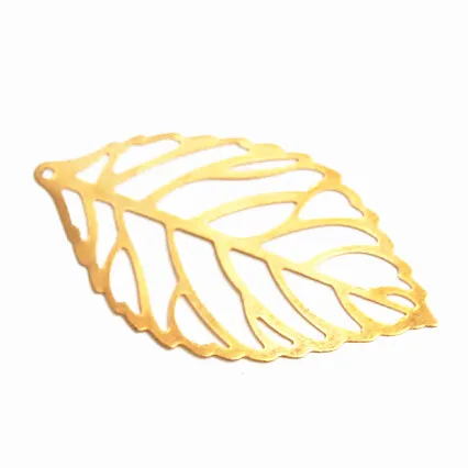 Gold DIY 50 шт. лист коннекторы «филигрань» металлические изделия, соединитель для изготовления ювелирных изделий серьги ювелирные аксессуары - Цвет: Gold